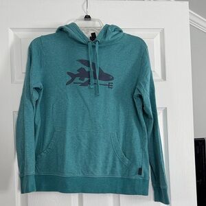 Patagonia womens Organic Cotton Teal Hoodie-Excellent condition